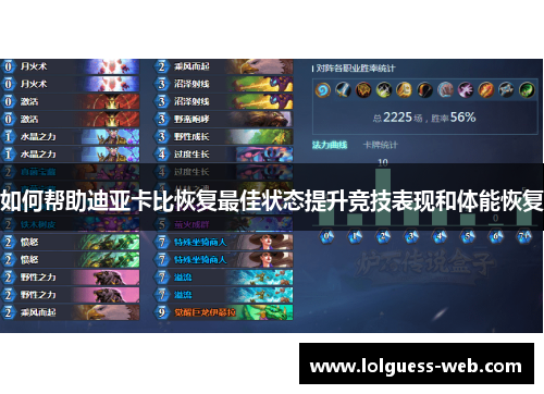 如何帮助迪亚卡比恢复最佳状态提升竞技表现和体能恢复